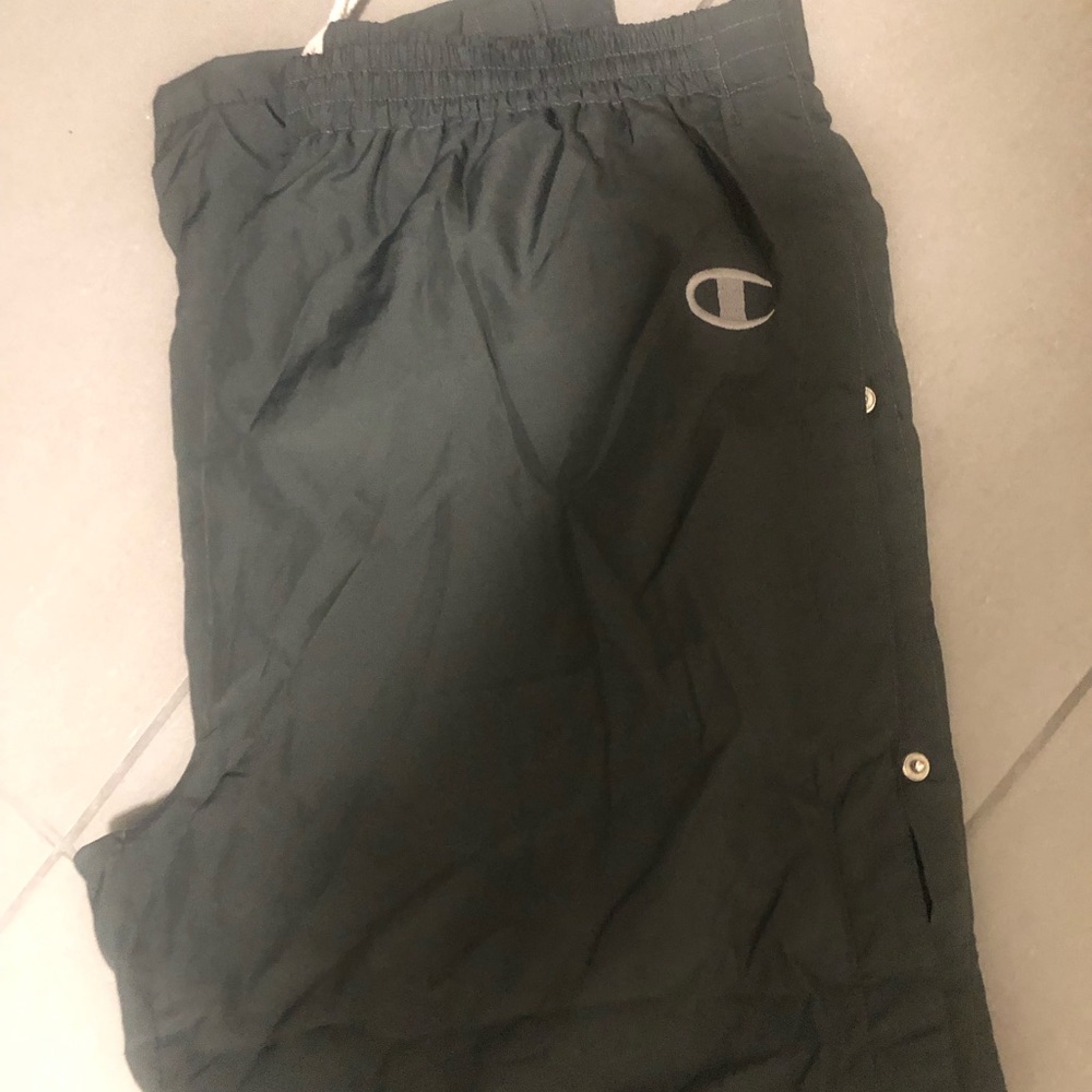Champion olive green Athletic Snap-Button Track Pants